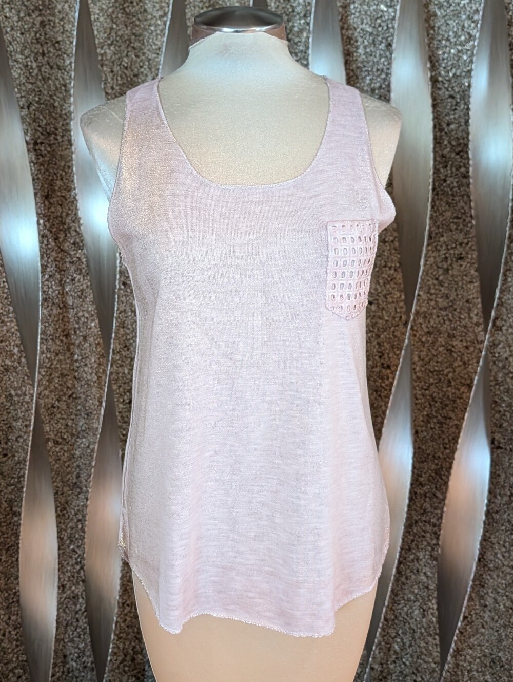 dusty pink GIGI MODA italy golden shimmer tank S